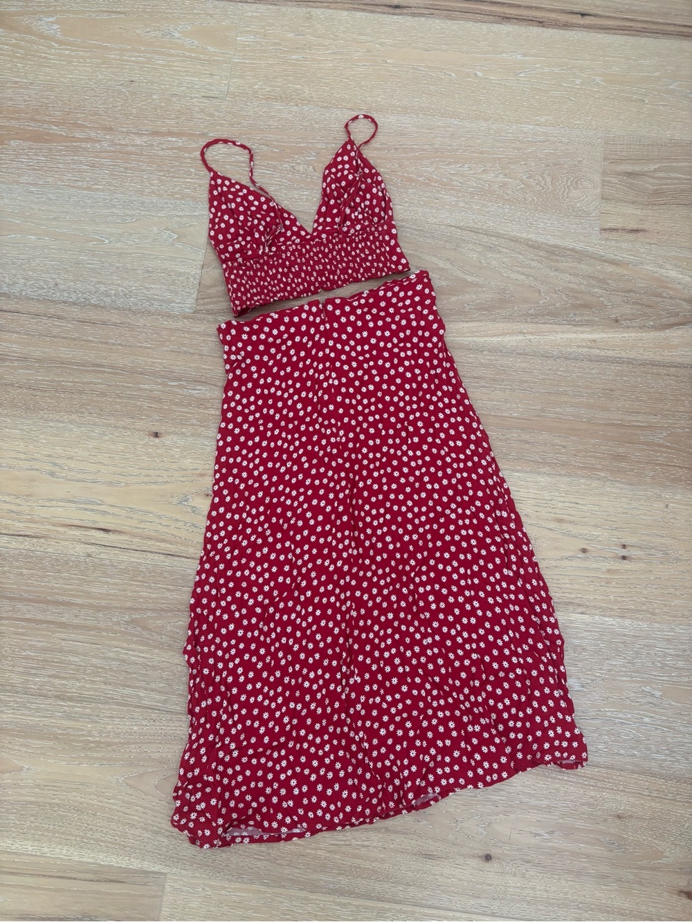Reformation Red Polka Dot Skirt Set - Picture 7 of 11